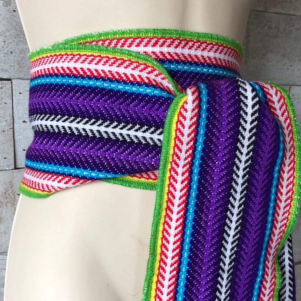 Woven Wool Metis fringed sash